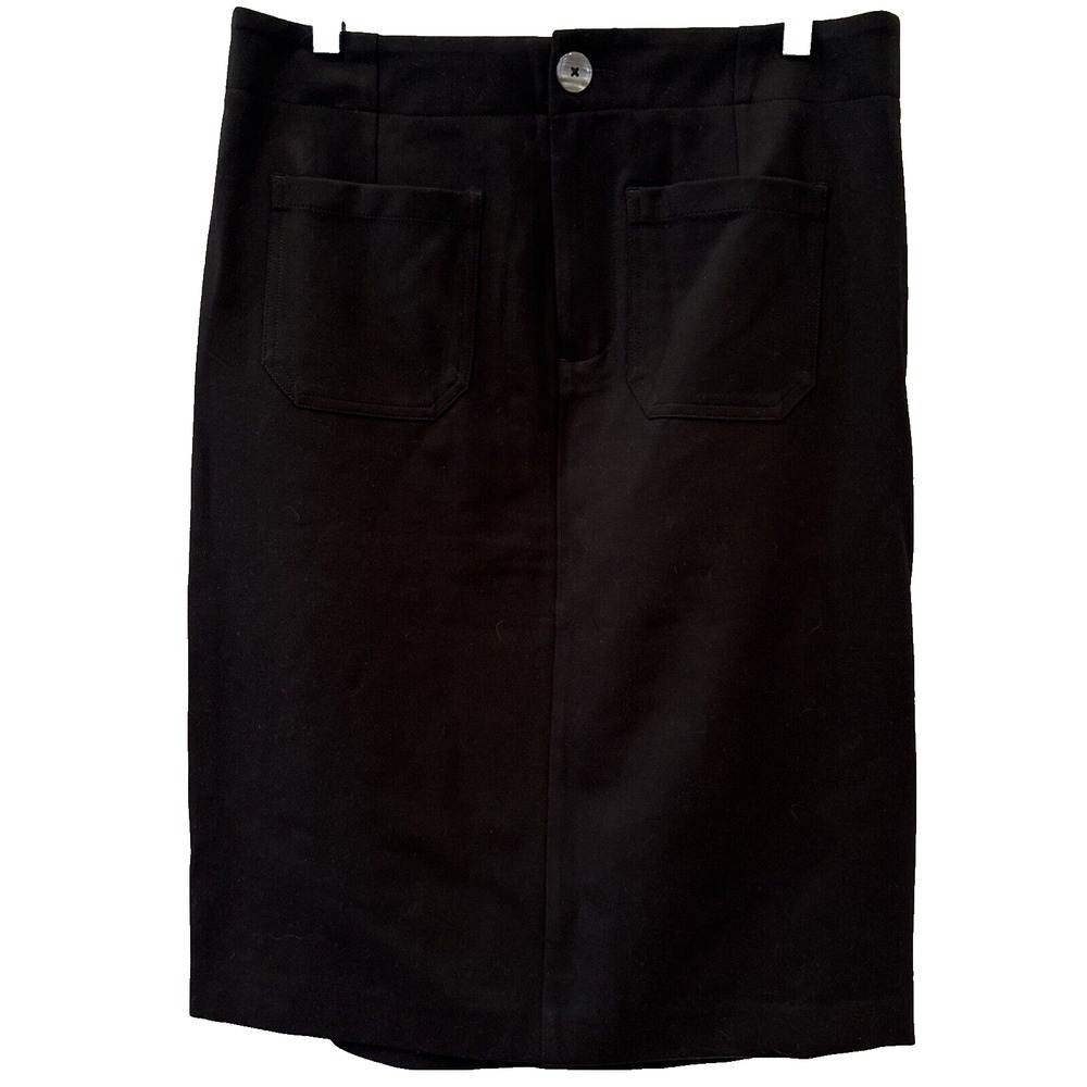 NWT JNY Jones New York Women's Black Lined Knee Length Straight‎ Pencil Skirt L